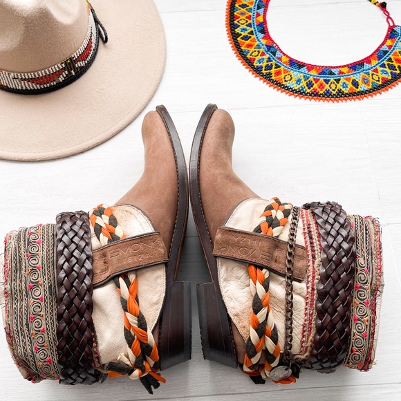 SANCHO Leather Aztec Ankle Boots Size 40/US 9.5-10 - Picture 3 of 17